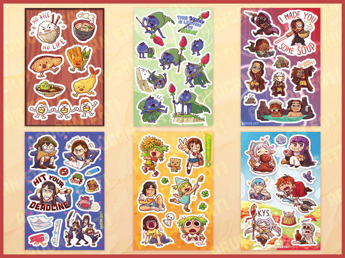 Original and Fan Art Sticker Sheets